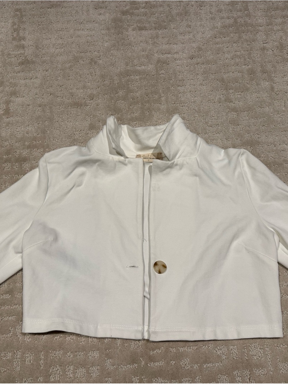 Altar'd State White Cropped Single-Button Jacket